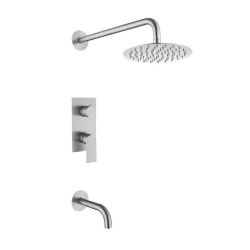 DUCHA SALEMI DE EMBUTIR CON TRANSFERENCIA EN BRUSHED NICKEL GRIS-BRUSHED NICKEL