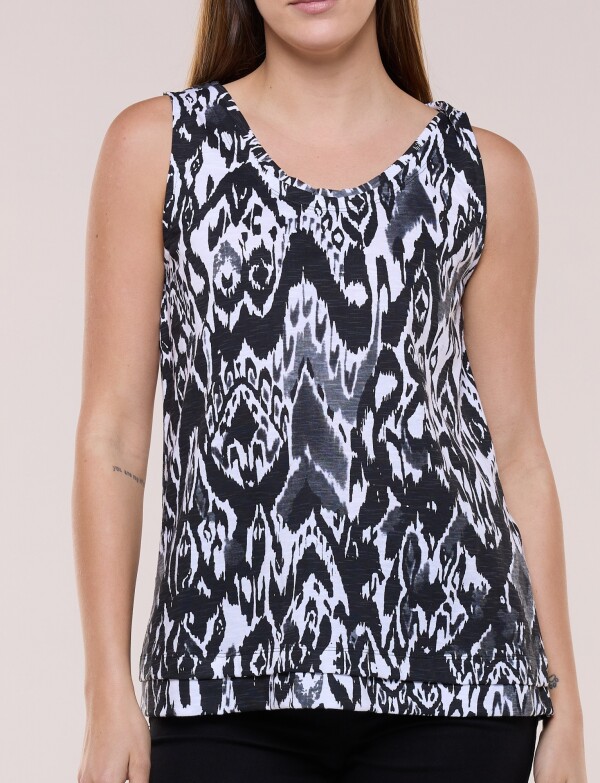 Blusa Estampado Geométrica NEGRO/BLANCO