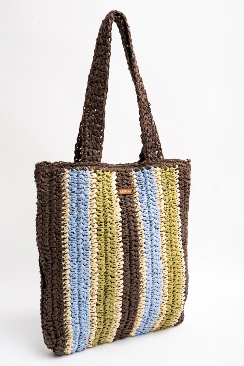 Bolso Trenzado Raya Vertical Multi