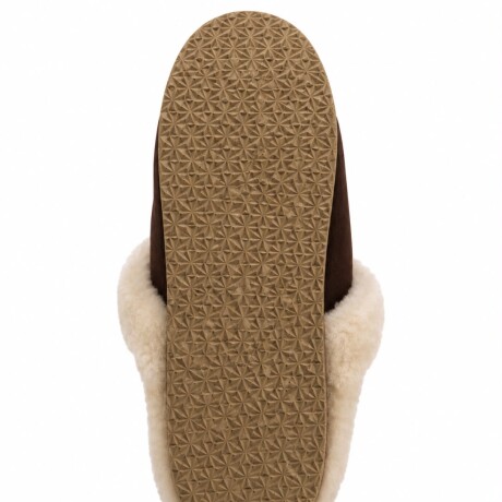 Pantuflas de Cuero con Corderito Chocolate