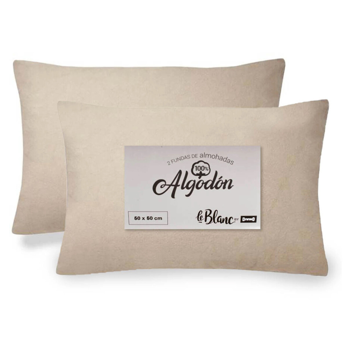 SET FUNDAS ALMOHADA - ALGODON NATURAL-BEIGE 50*50 