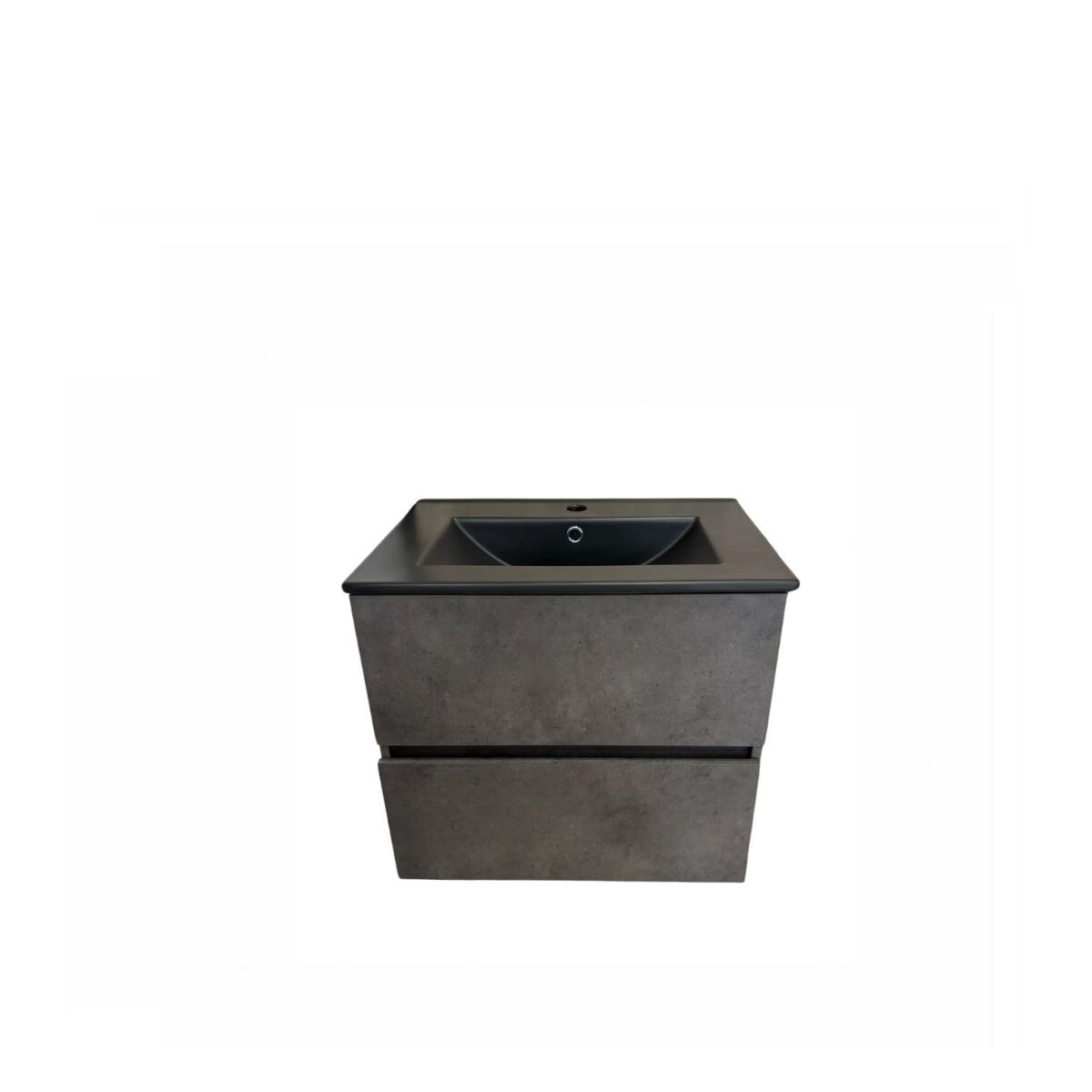 Mueble De Baño Suspendido Gris Oscuro 60 Cm Con Bacha De Loza 