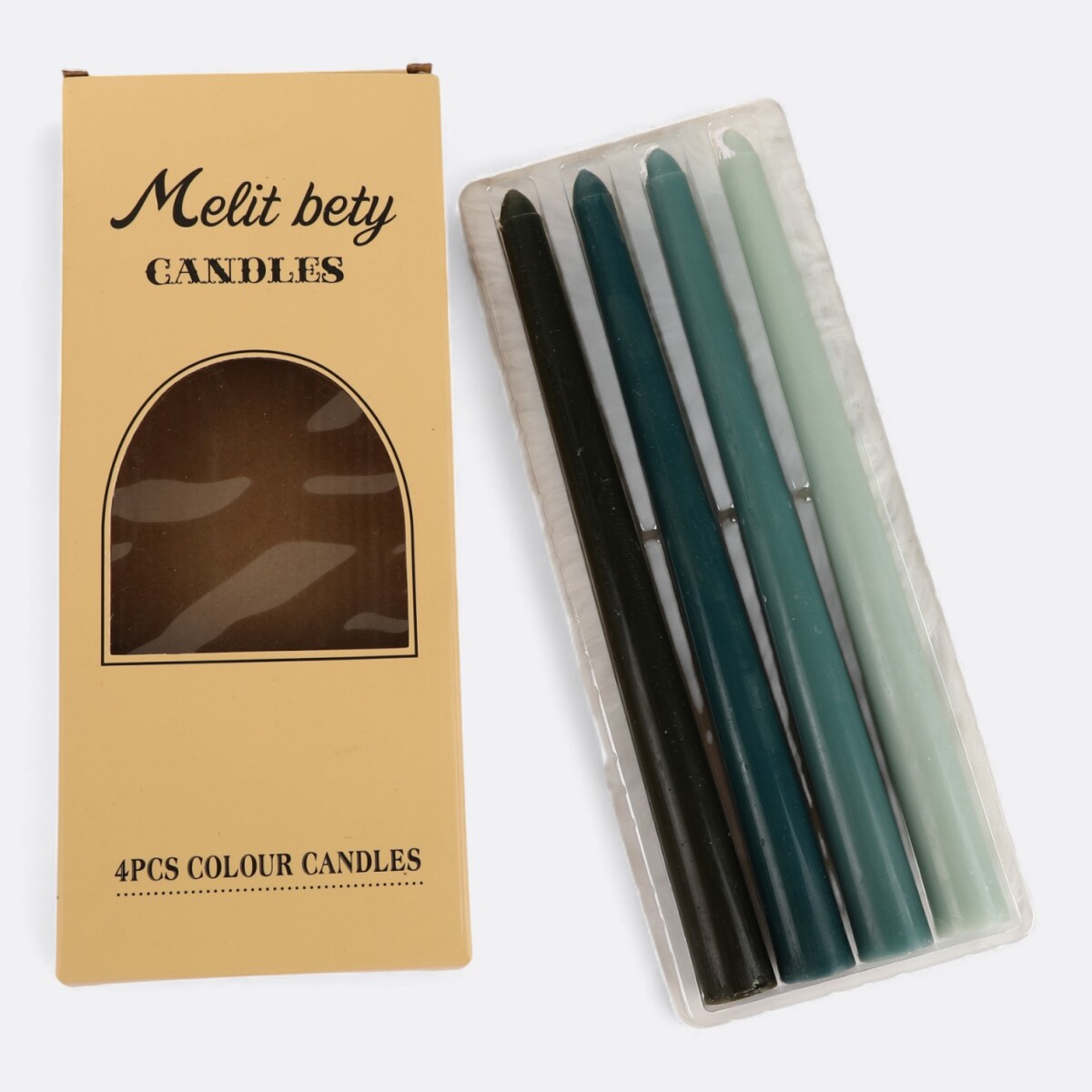 Pack De Velas Melit Bety 4 Unidades 25cm - Verde 