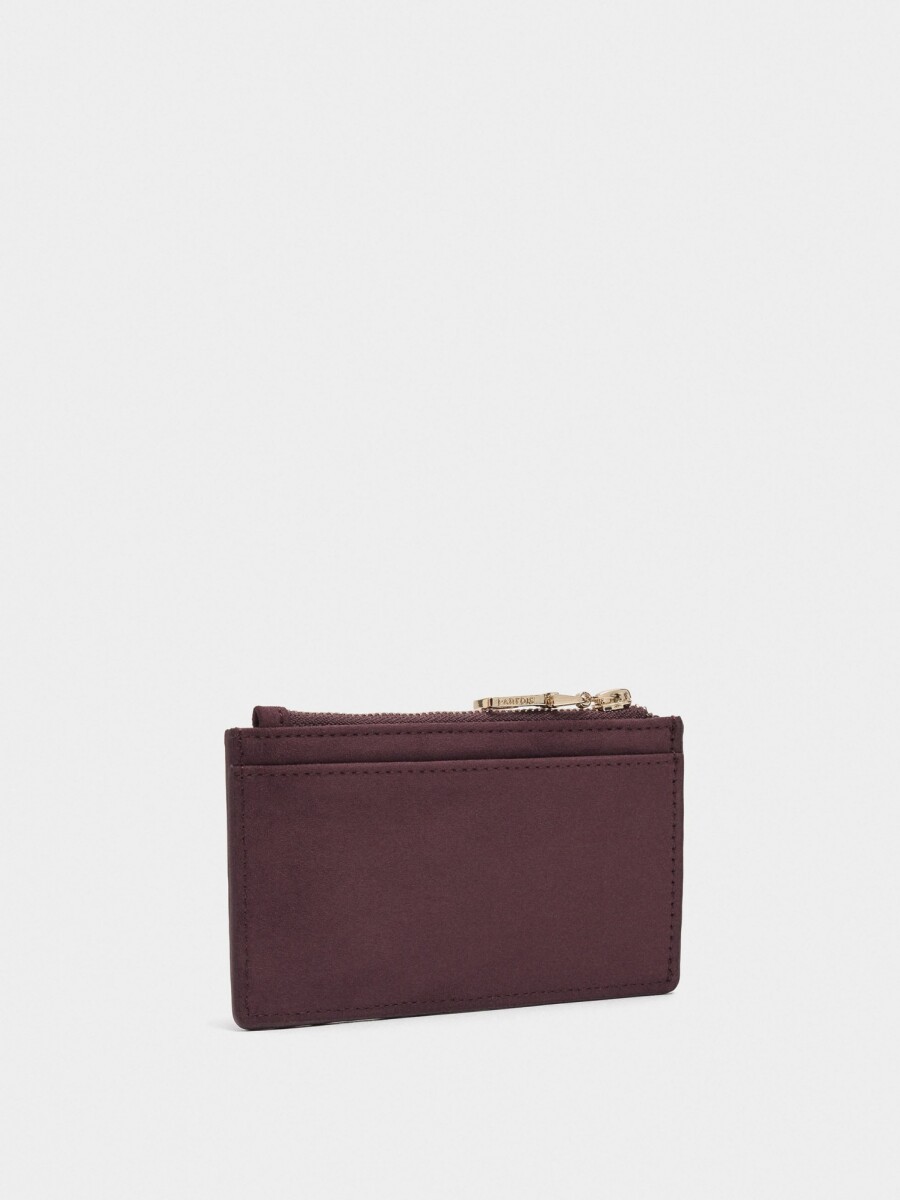 Cartera Básica Efecto Piel burdeos