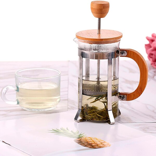 Cafetera Francesa Prensa Émbolo Piston Bambú 600Ml 6 Tazas Cafetera Francesa Prensa Émbolo Piston Bambú 600Ml 6 Tazas