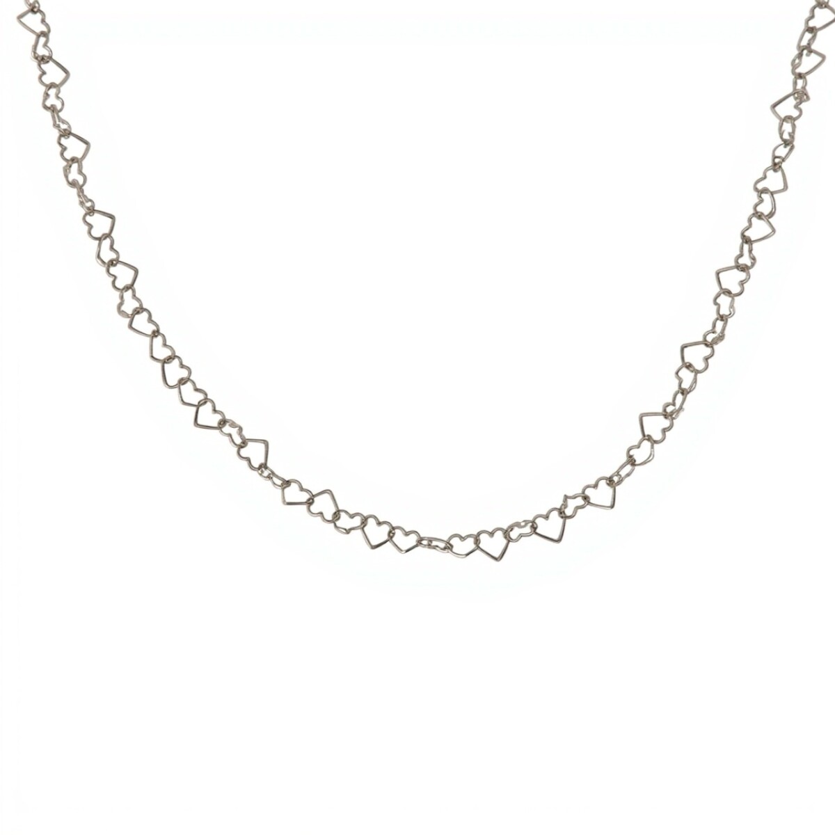 Cadena Corazones - Plata 925 - Sin Piedra - CD3512 - sinpiedra 
