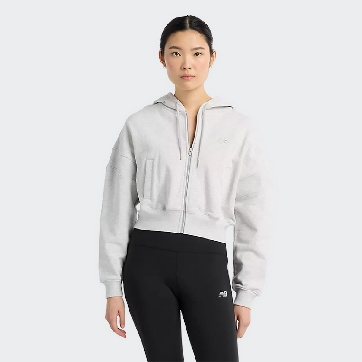 Campera New Balance French Terry Full - Blanco 