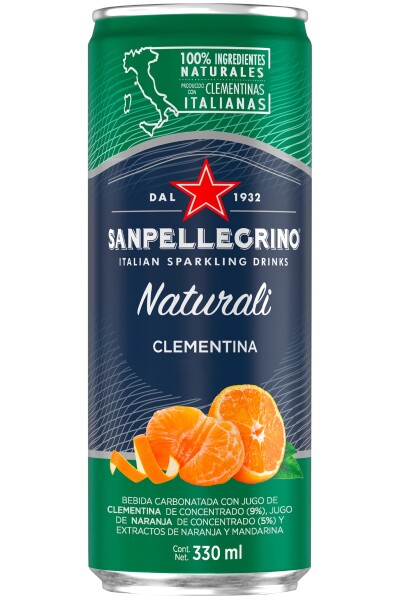 Agua saborizada SANPELLEGRINO Clementina LT 330ml. pack x4 unidades Agua saborizada SANPELLEGRINO Clementina LT 330ml. pack x4 unidades