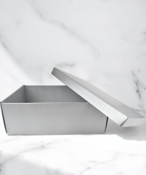 Caja+tapa easy 38x26x13 cm. SKIN ARGENTO