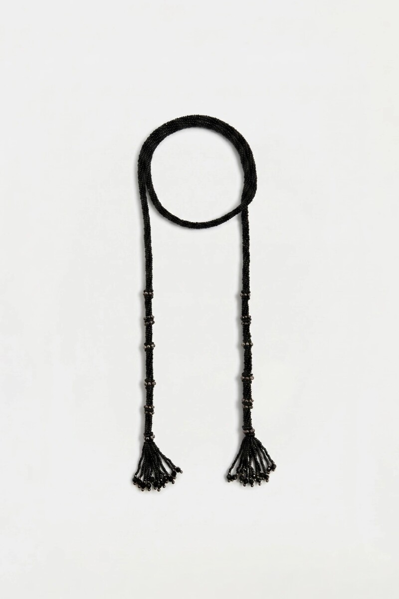 COLLAR BEADS LONG Negro