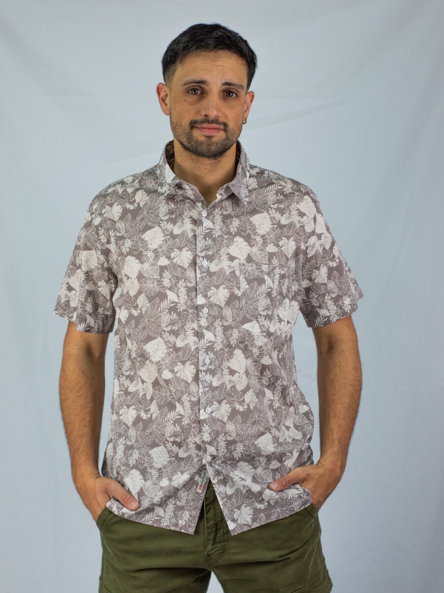 Camisa estampada Hawai - Light Grey 