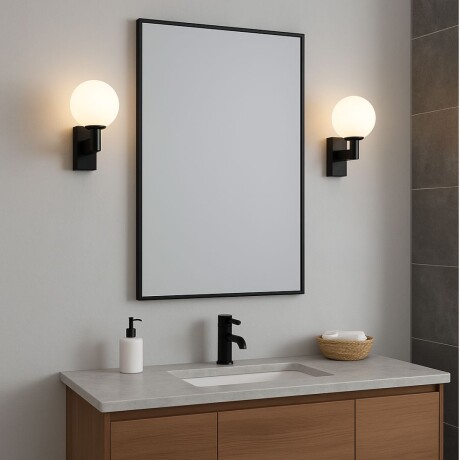 Aplique de Pared spot esfera minimalista NEGRO