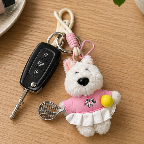 Llavero Perritos de peluche Rosado