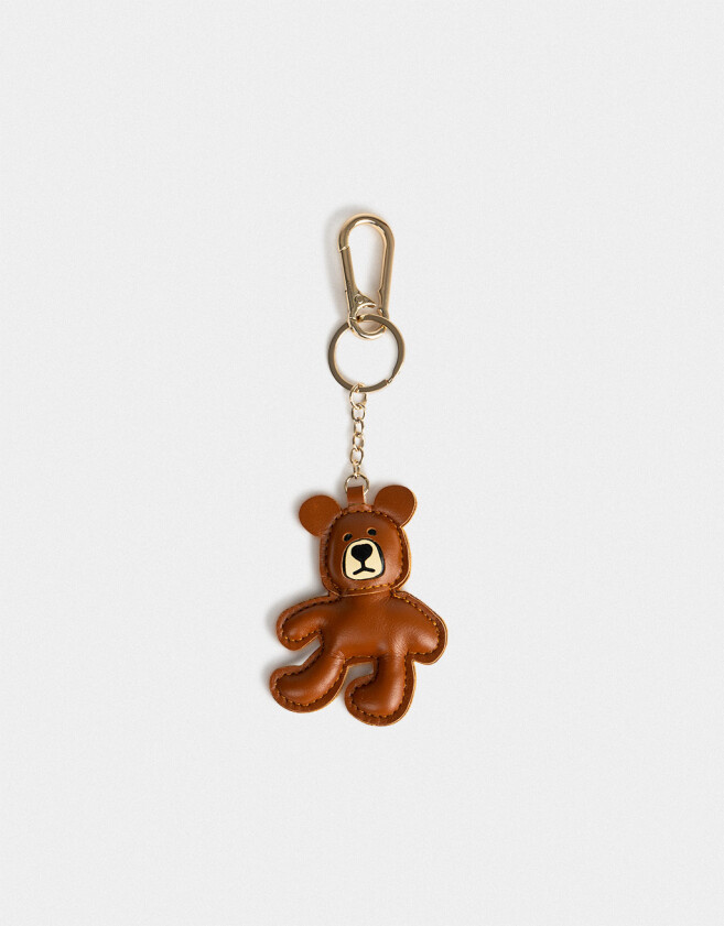 Llavero PU Llavero Y Charm De Osito De Pu - Marron Medio