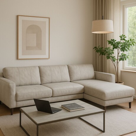 SOFÁ CON CHAISE NAOMI NATURAL - DERECHO