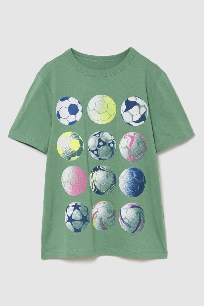 Remera Gráfico Mango Corta Niño Arctic Green 612