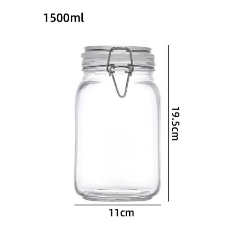 Frasco de Vidrio Hermético Multiuso con Tapa y Cierre Metálico 1500ML Frasco de Vidrio Hermético Multiuso con Tapa y Cierre Metálico 1500ML