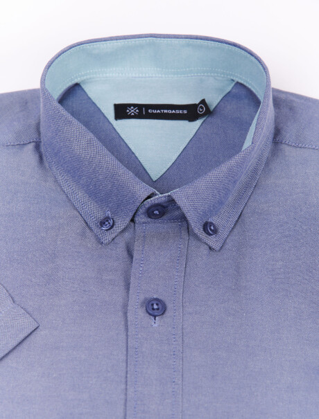 Camisa m/c oxford indigo