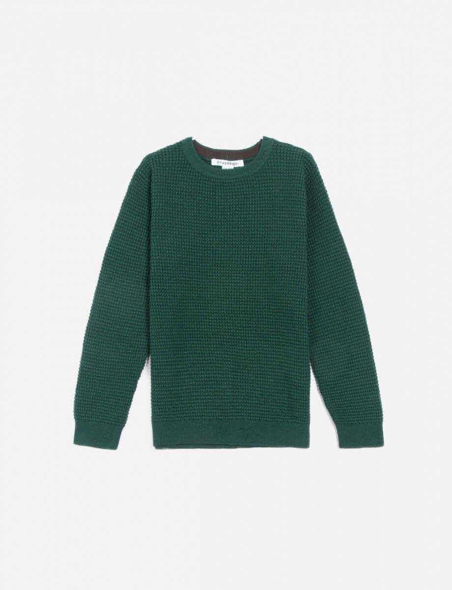 Sweater cuello redondo - VERDE OLIVA 