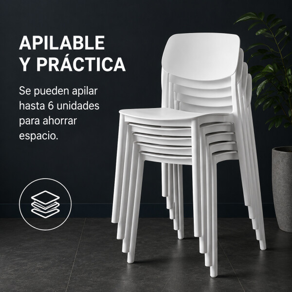 Silla Comedor ComboHome Venecia Pack X6 Blanco 1