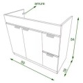 MUEBLE DE BAÑO 60 CM 2 CAJONES 1 PUERTA CON MESADA DE LOZA - BLANCO BRILLANTE MUEBLE DE BAÑO 60 CM 2 CAJONES 1 PUERTA CON MESADA DE LOZA - BLANCO BRILLANTE