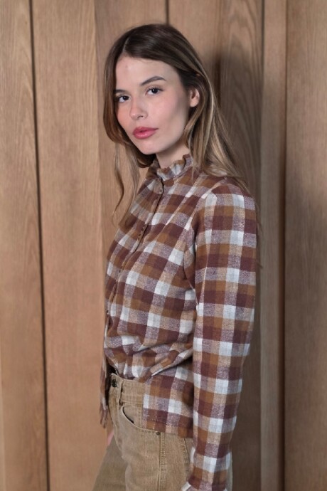 Camisa Mili escocés camel