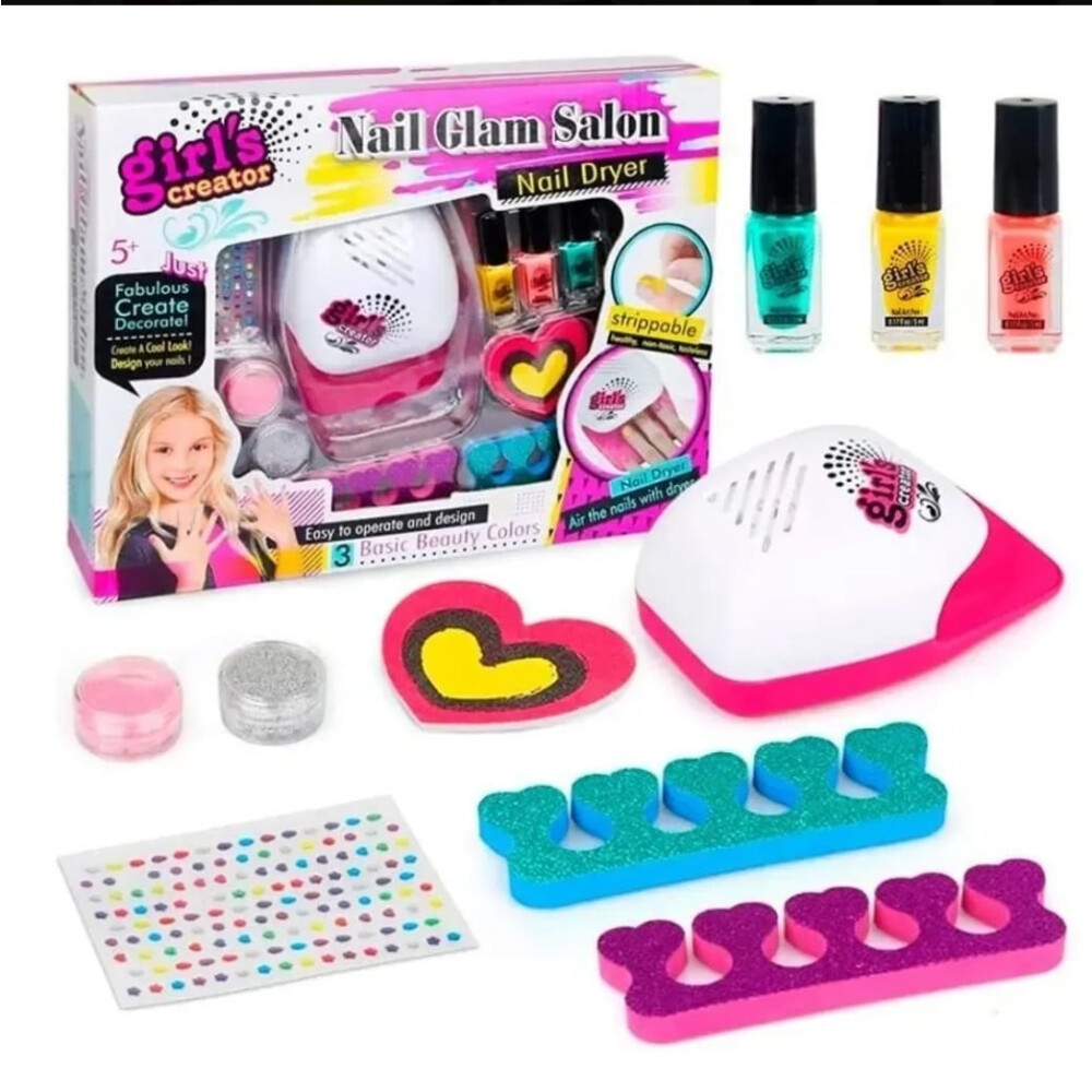 Set Uñas Infantil Para Decorar, Pintar Y Secar Set Uñas Infantil Para Decorar, Pintar Y Secar
