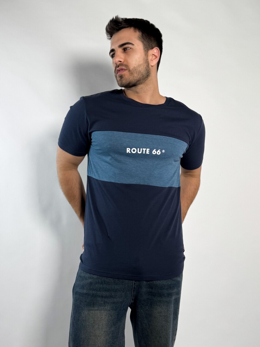 Remera combinada - Petroleo 