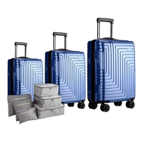 Set de 3 Valijas de Mano Rígidas Azul