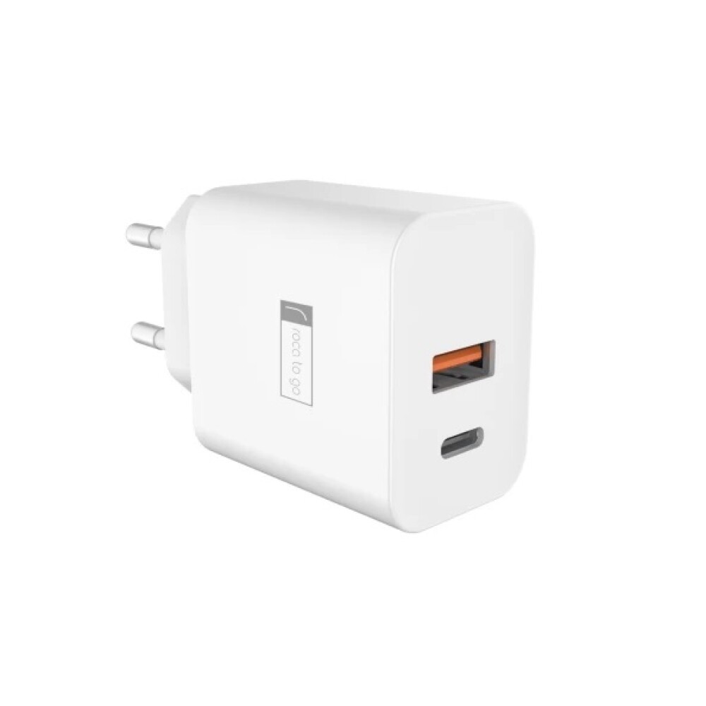 Cargador Rápido Roca To Go 20W USB-C PD + QC3.0 CARGADOR RÁPIDO ROCA TO GO 20W+QC3.0 | USB A QC3.0 | USB C PD | SIN CABLE