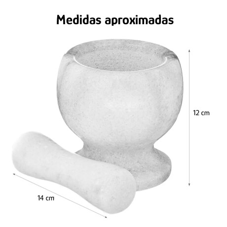 Mortero Machacador Triturador en Mármol p/ Cocina Decoración Blanco