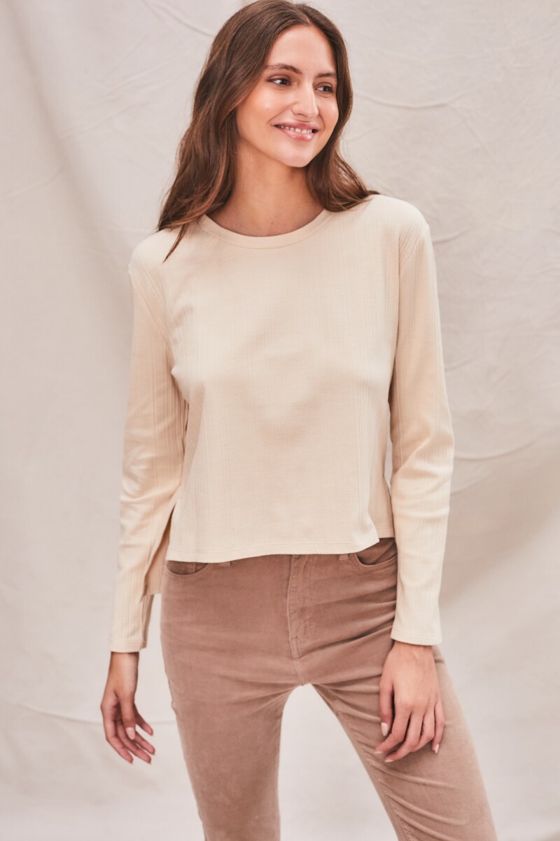 Remera Algodón Texturado Nácar