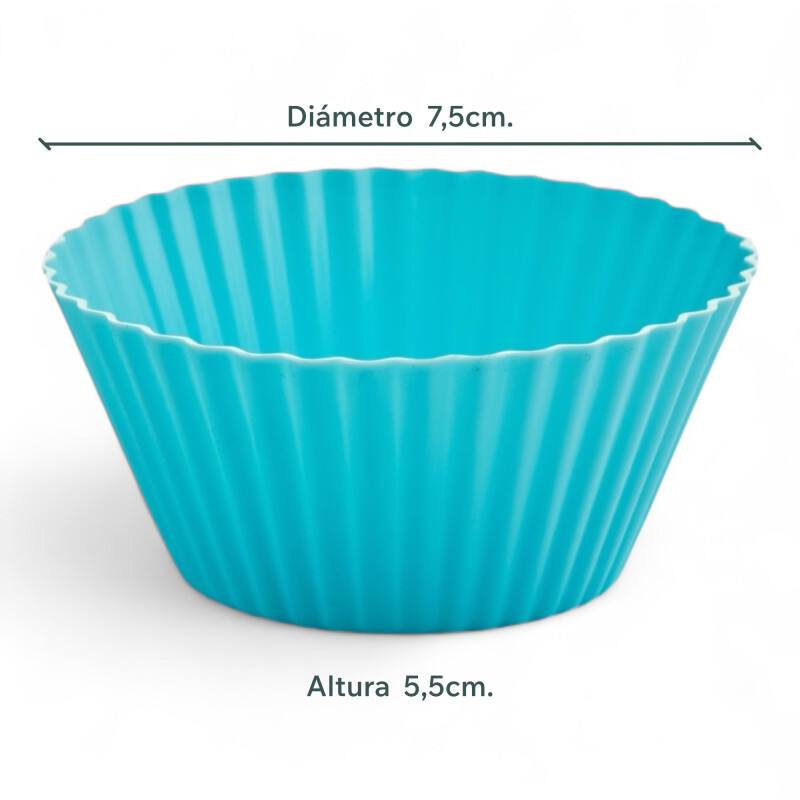 12 piezas molde individual muffin 7,5 x 5,5 cm Silicona Sin Color