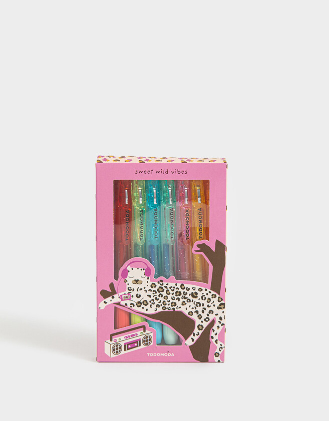 Lapices y Lapiceras Glitter Sel De 8 Lapiceras De Gel De Colores Con Glitter - Combinacion Multicolor