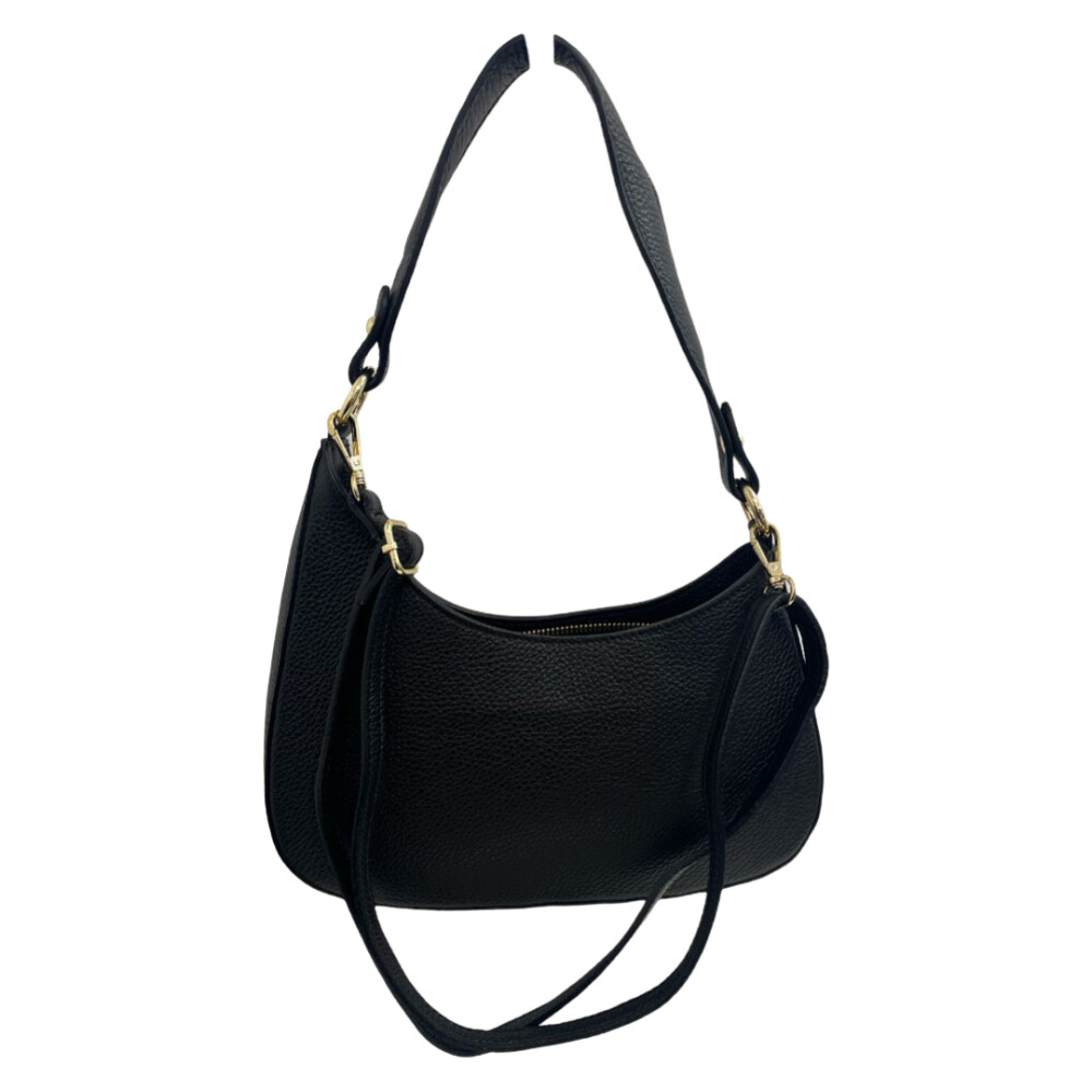 Cartera Media Luna B.P. FORMA BARCO LISO Y SERPIENTE