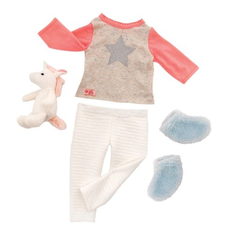SET ROPA - PIJAMA c/ESTRELLA Y UNICORNIO - OUR GENERATION Set Ropa - Pijama C/estrella Y Unicornio - Our Generation