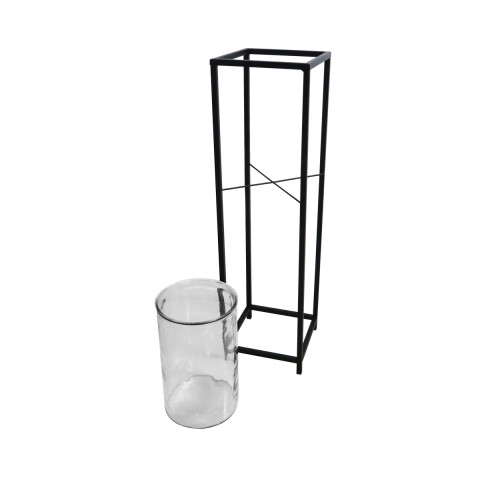 Candelabro Vidrio y Estructura de Metal 76 x 21 cm U