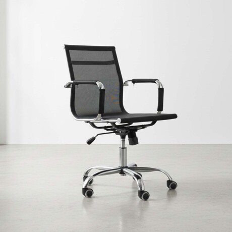 SILLA GIRATORIA DE OFICINA MALLA-Y-METAL NEGRO MALLA
