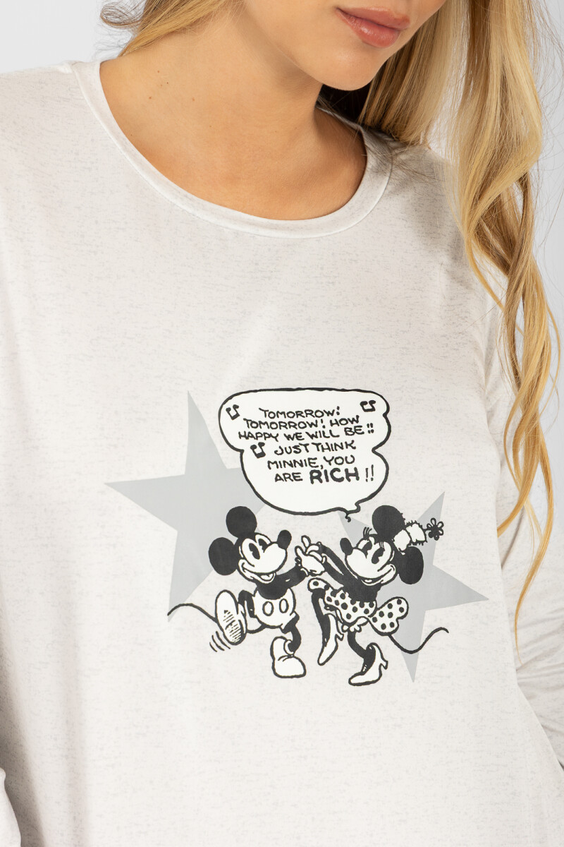 Pijama mickey illustration Gris melange