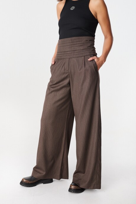 Pantalon Soft Negro/Marrón