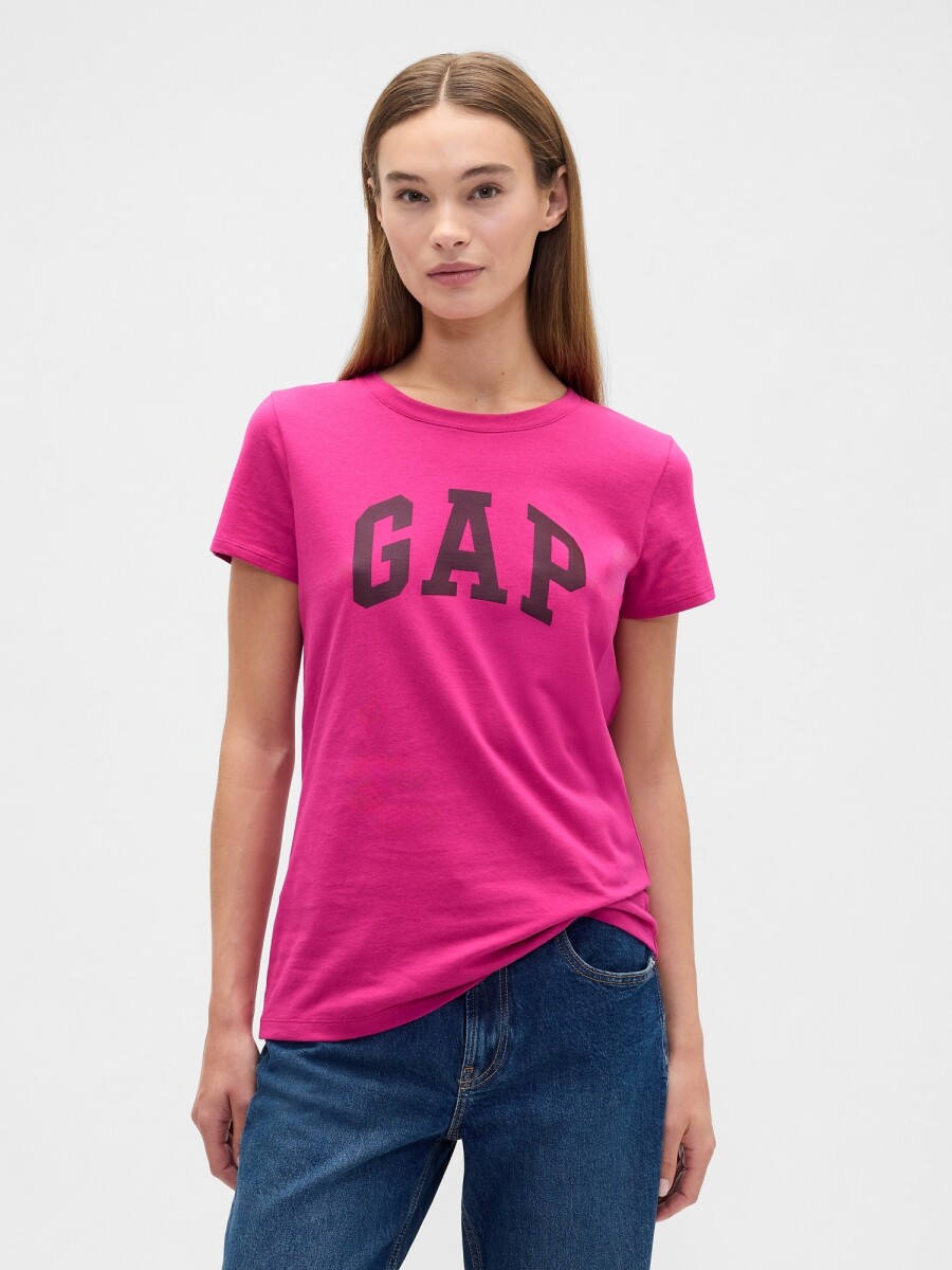 Remera Logo Gap Manga Corta Mujer - Pure Pink 