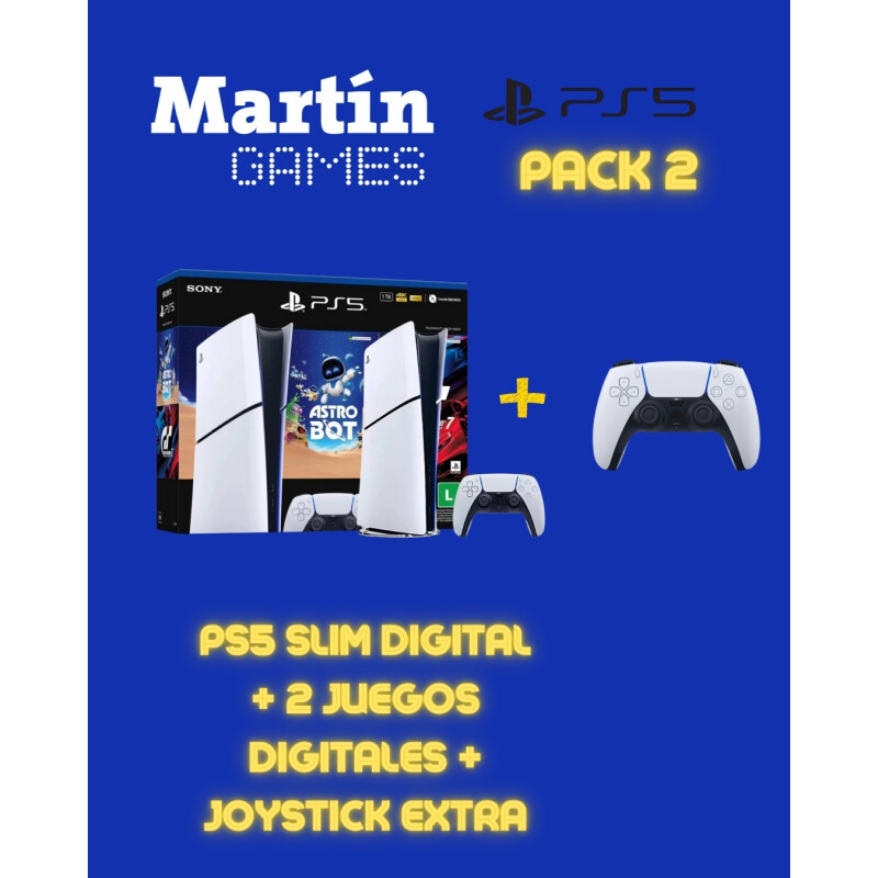 CONSOLA Playstation 5 PS5 SLIM DIGITAL + CONTROL ORIGINAL EXTRA + ASTROBOT + GRAN TURISMO 7 CONSOLA Playstation 5 PS5 SLIM DIGITAL + CONTROL ORIGINAL EXTRA + ASTROBOT + GRAN TURISMO 7