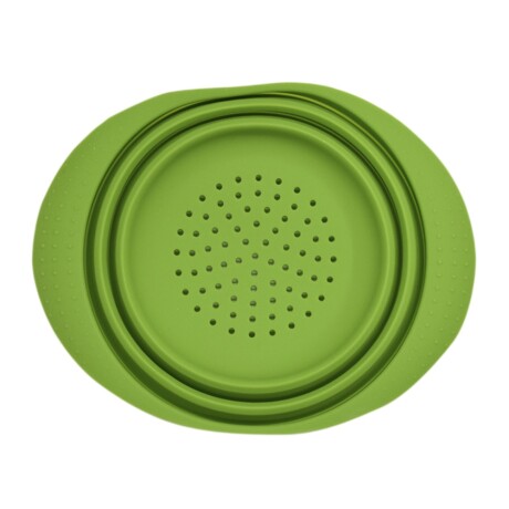 Colador Plegable de Silicona Escurridor para Alimentos Verde