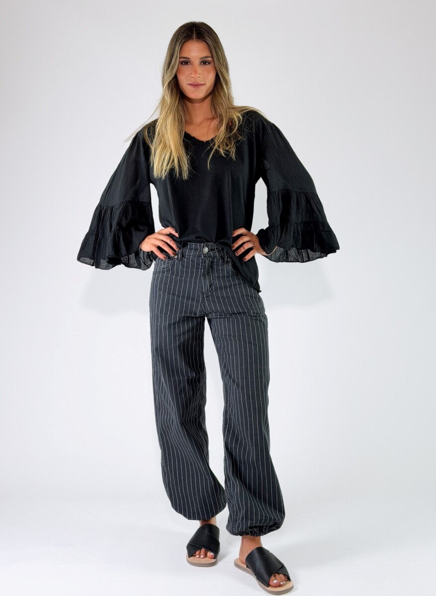 PANTALON TRINDADE RAYADO - NEGRO 