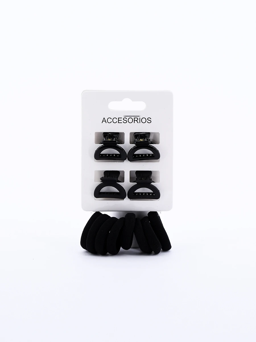PINZA Y COLEROS PACK x 12 - NEGRO 