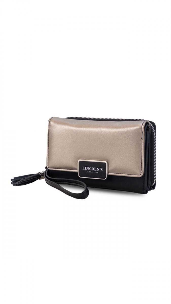 BILLETERA LOLA - NEGRO Y PLATA 