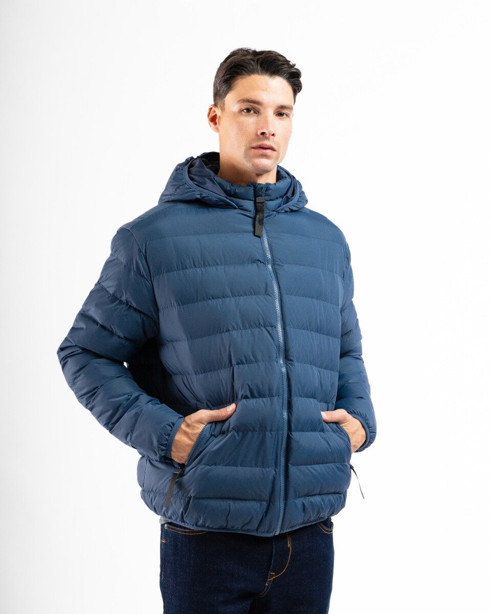 Campera Nylon Capitoneada C/Capucha Granada - Jean 