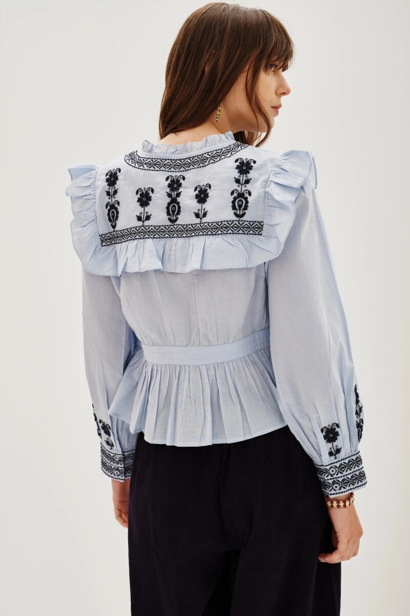 Camisa Nash Frills Celeste