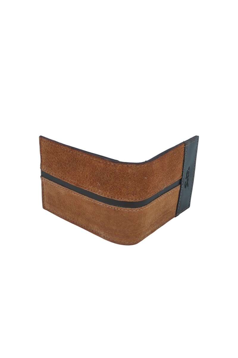 Billetera de cuero al corte Marron