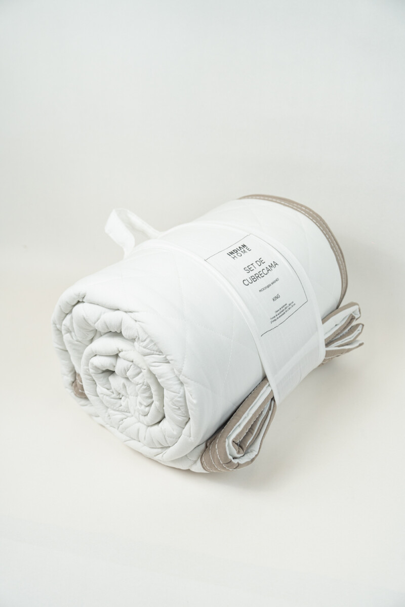 Cubrecama 2 Plazas King Microfibra Washed - Blanco 